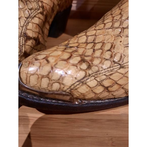 Rare Vintage Dan Post Womens Western Python Snakeskin Boots Sz 7.5M - Picture 8 of 16